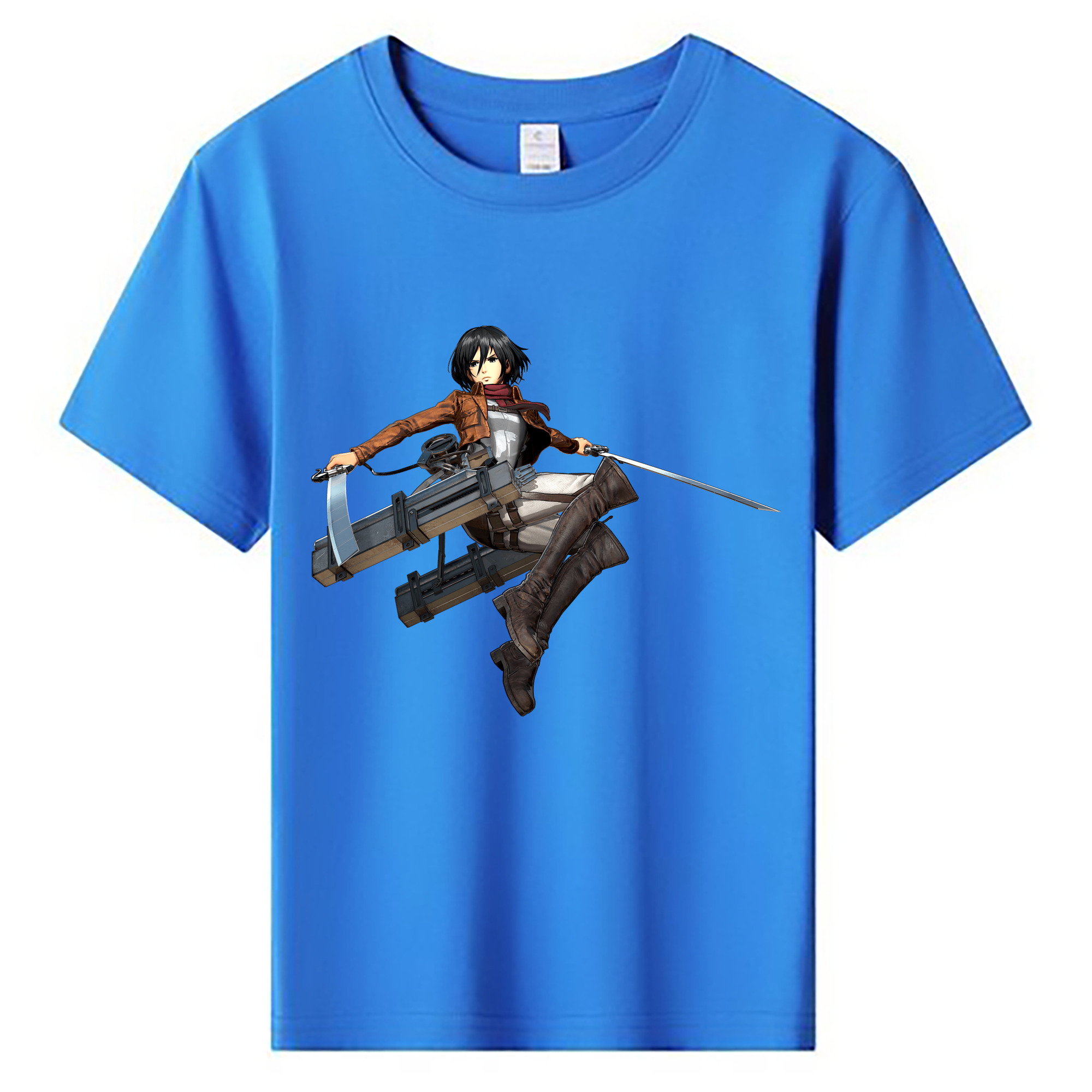 （画像用） 進撃の巨人 ミカサ·アッカーマン Attack on Titan Mikasa Ackerman 綿100％キッズTシャツ（フロントプリント）